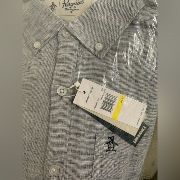 NEW PENGUIN LINEN BLEND SHIRT Size:M - Picture 7 of 10